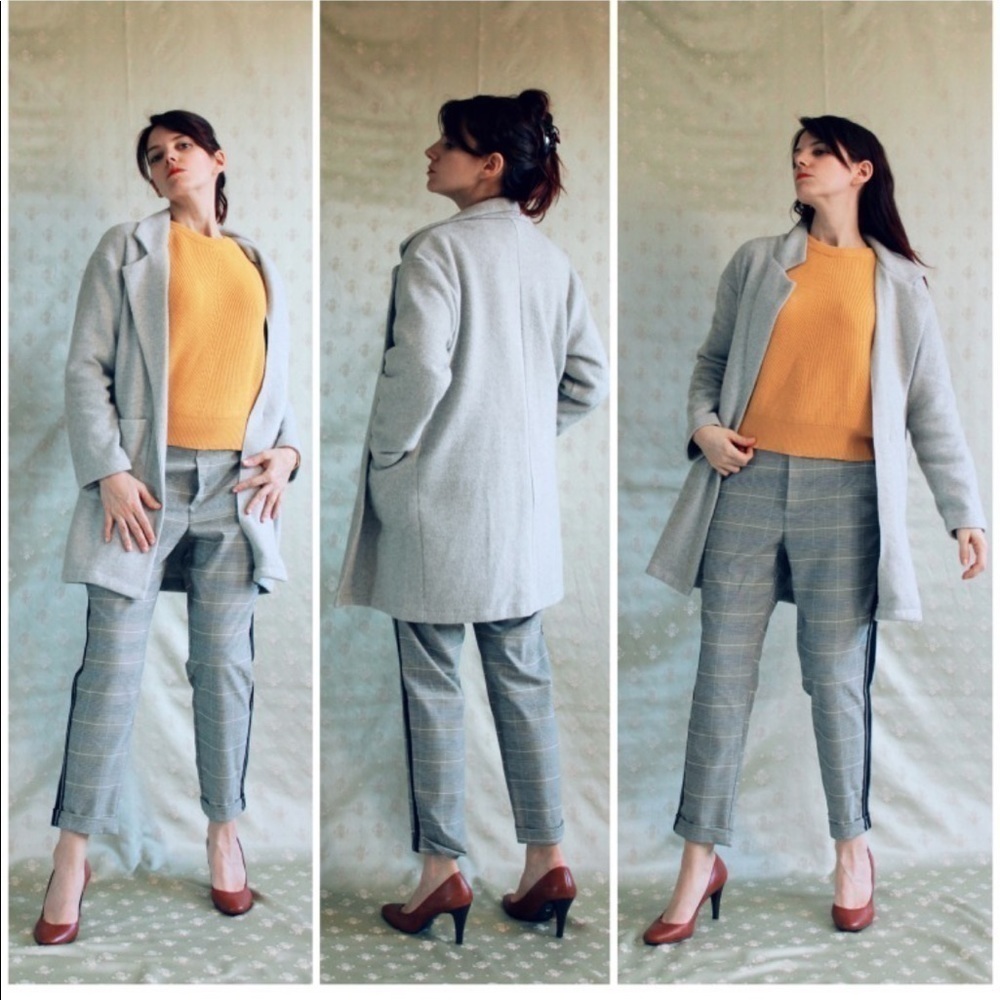 Zara open front gray cardigan jacket NWT! S
